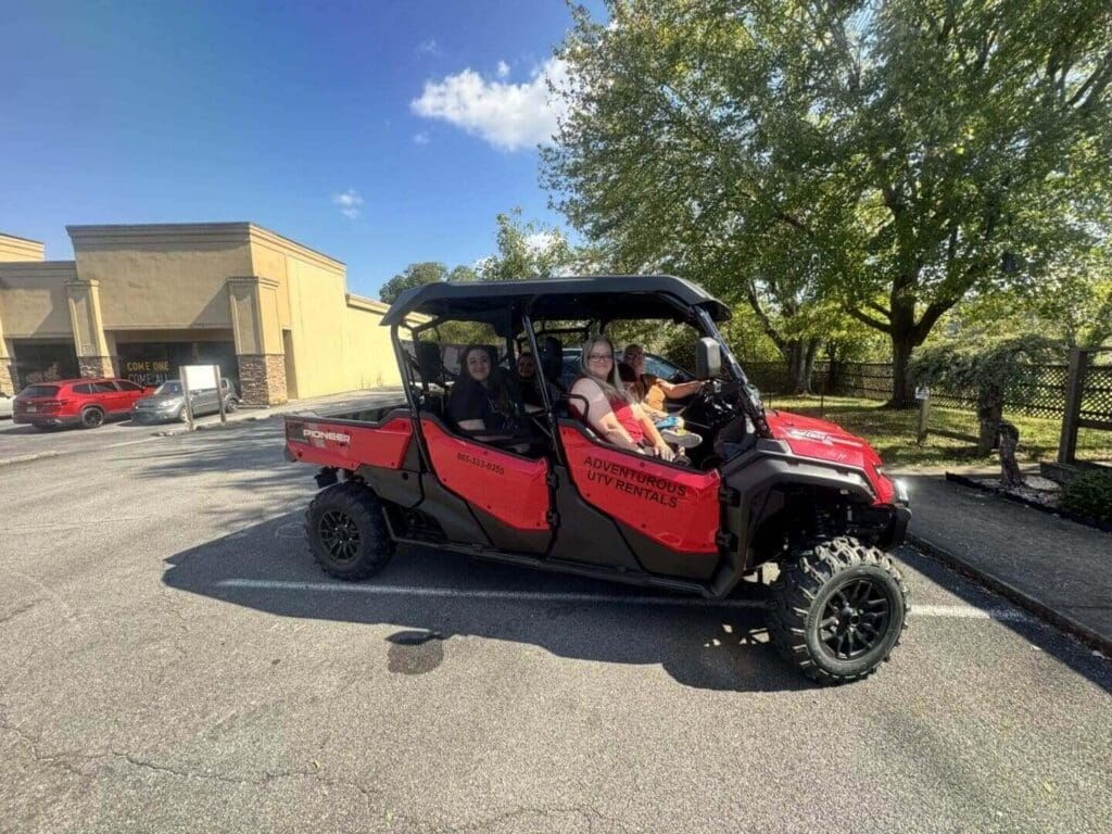 A family ready to start a UTV ride